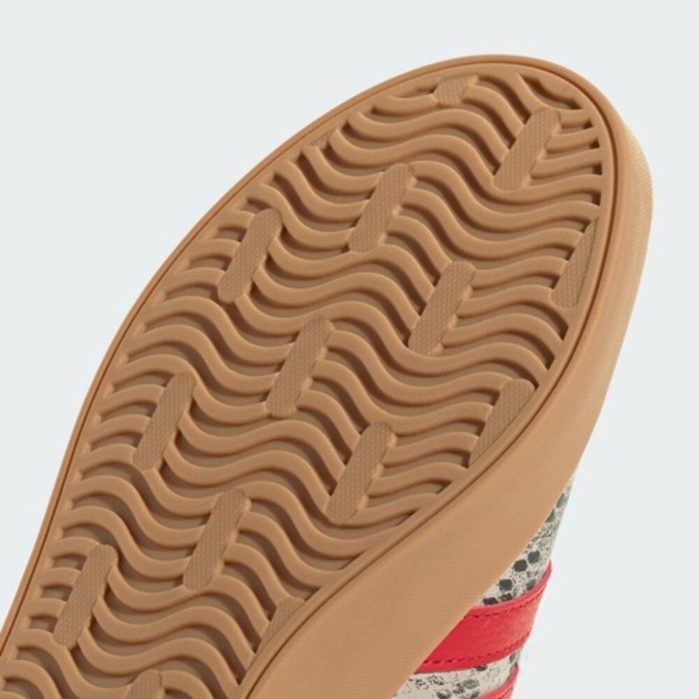 Adidas VL Court 3.0 Women Sneakers Beige Red Snakeskin Gum Sole JR8670 Size 7.5 - Picture 8 of 12